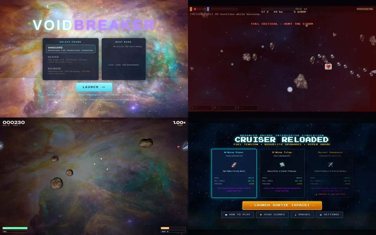 Four AI-built games from the Lab